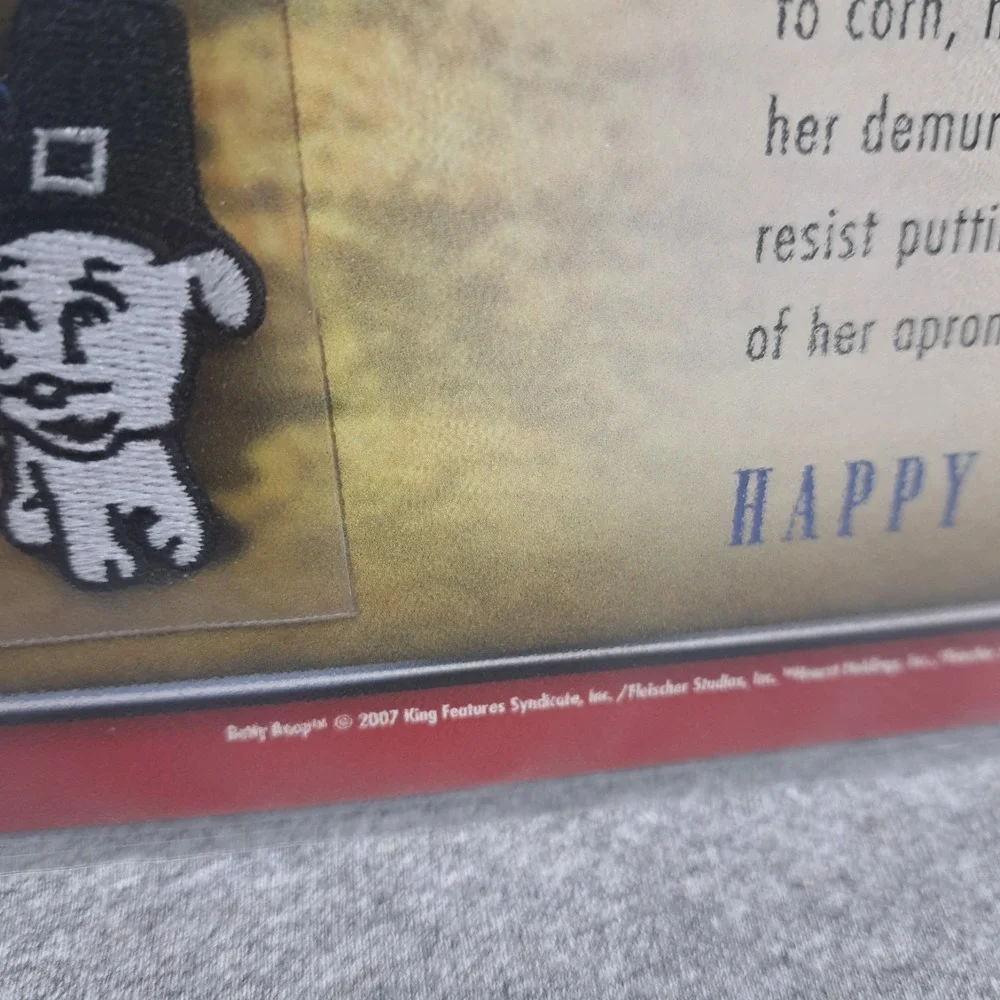 Betty Boop Patch Pilgrim Betty Clothing Patch Collectible‎ Vintage Thanksgiving